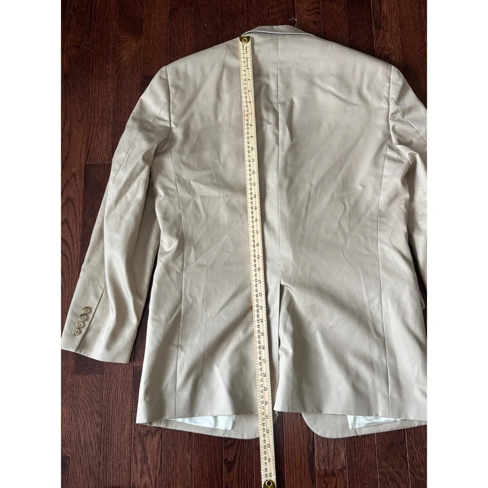Brooks Brothers Mens 2 Piece Cotton Suit Tan Khaki 40R 34W